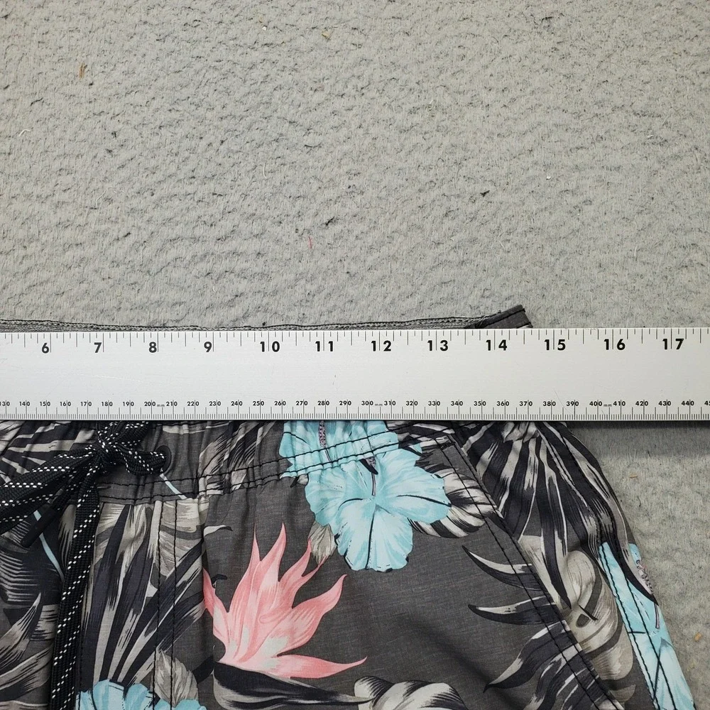 Hurley Board Shorts Mens Medium Multi Floral Print Side Slit Surf Drawstring